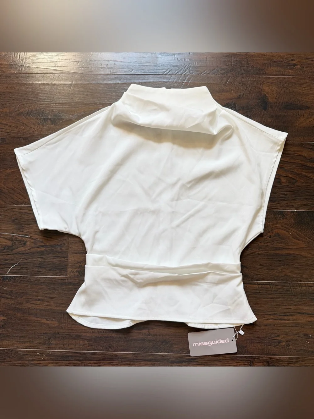 NWT Missguided Mock Neck Boxy Knit Top White